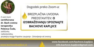 brezplačna predstavitev o izobraževanju spoznajte Bachove kapljice