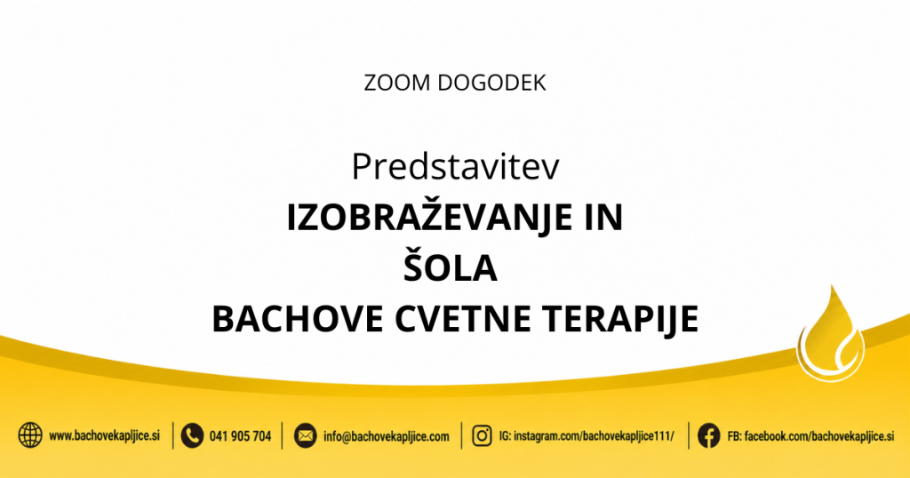 predstavitev izobraževanja in šole Bachove cvetne terapije